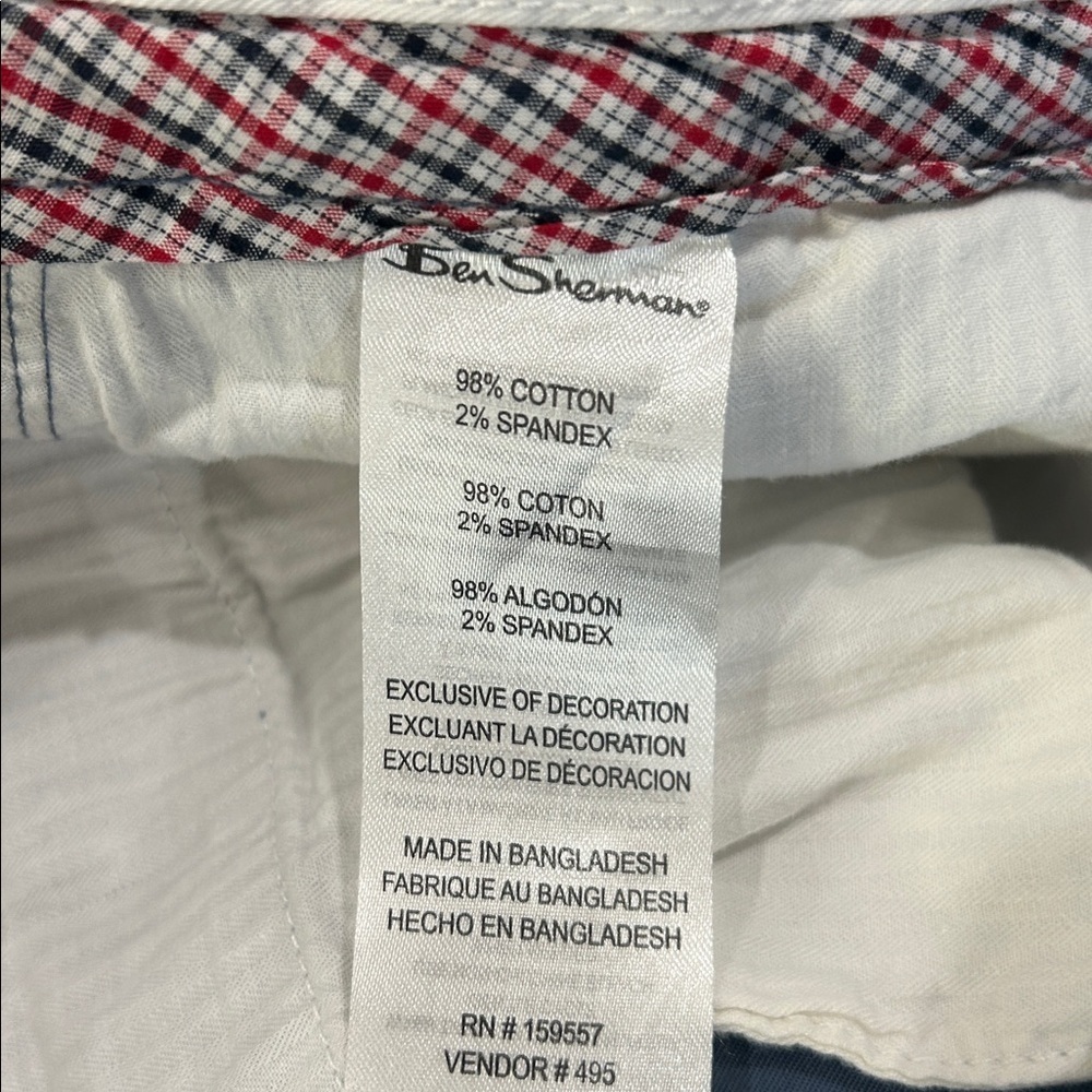 Ben Sherman The Original Slim Fit Pant 98% Cotton Color Blue Size 34 X 32 - Picture 12 of 12